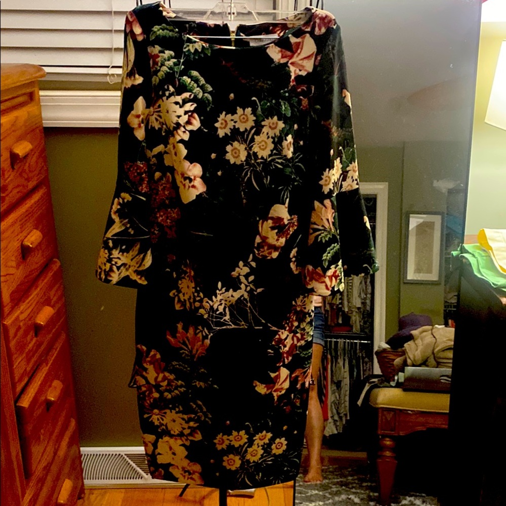 Calvin Klein Floral Black Dress